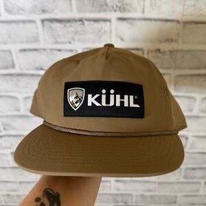 NWT! KUHL tan with black logo adjustable SnapBack hat, fits most